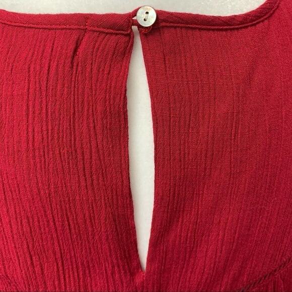 NWOT Studio Petite JPR Womens Red Crochet Lace Blouse PS Feminine Flowy Holiday - Picture 7 of 10